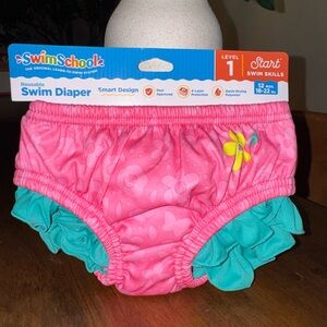 SwimSchool Pink and Green Reusable Swim Diaper